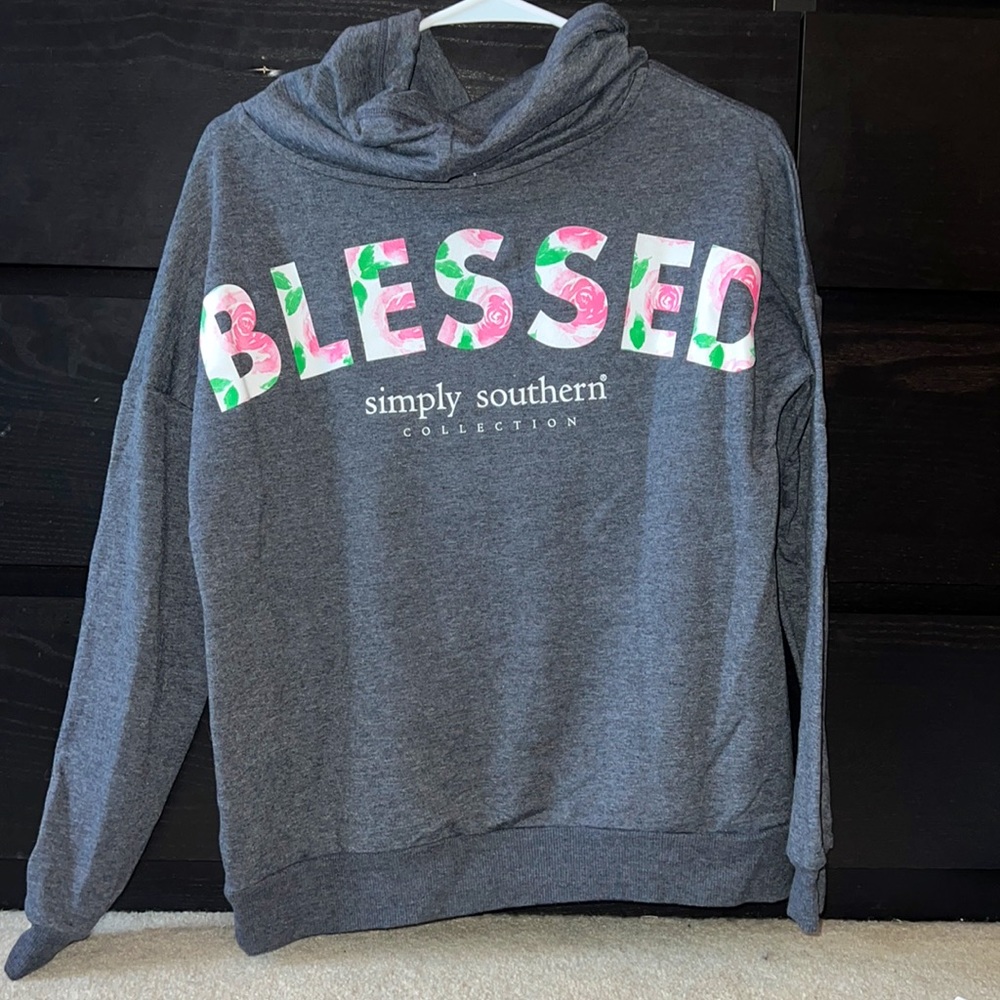 Grey simply southern turtle neck sweatshirt